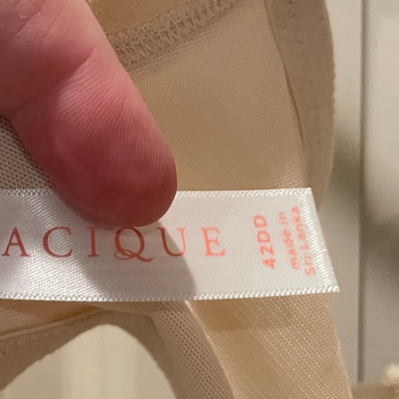 NWT Lane Bryant Cacique Cotton Boost Plunge Bra 42DD Cream/Nude - Picture 3 of 7